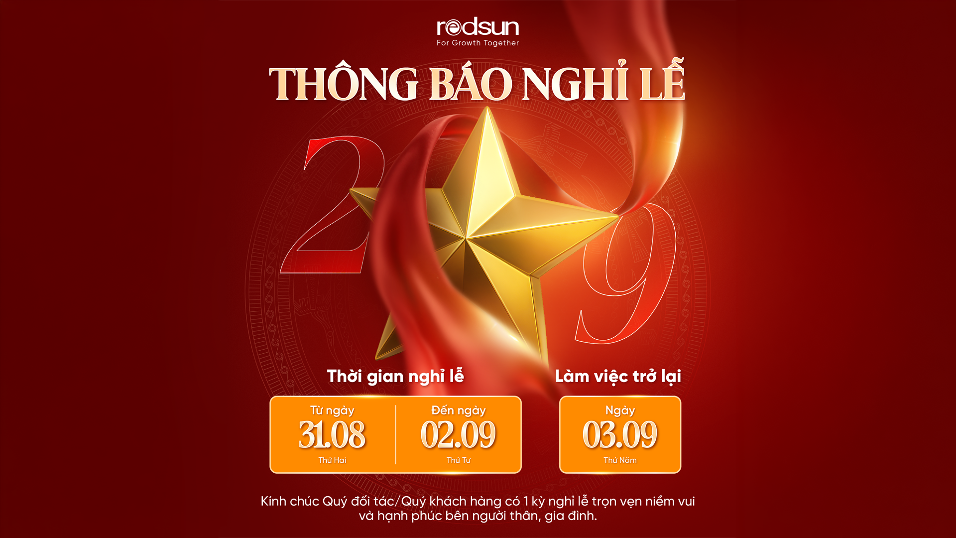 🇻🇳Thông Báo Lịch Nghỉ  Lễ Quốc Khánh 2/9/2026 🇻🇳